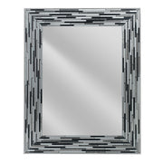 Head West Frameless Reeded Black Tiled Printed Wall Mirror