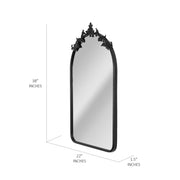 Arch Black Ornate Metal Accent Wall Mirror