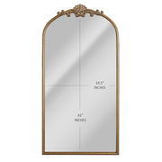 Arch Antique Gold Ornate Metal Accent Wall Mirror