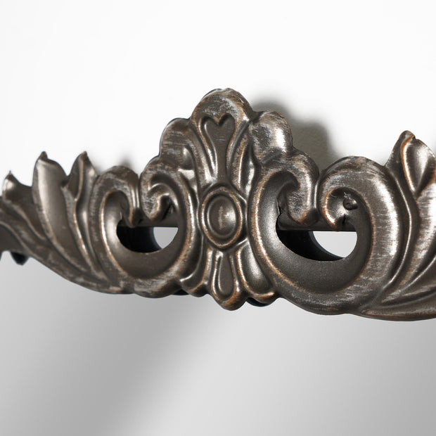 Antique Bronze Black Ornate Metal Accent Wall Mirror