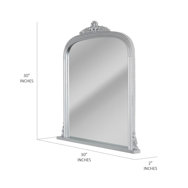 Arch Silver Ornate Accent Wall Mirror