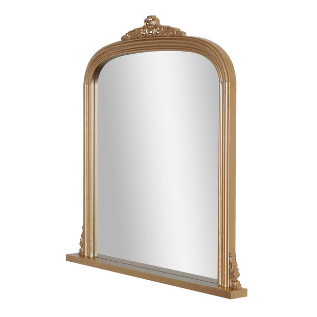 Arch Antique Brass Ornate Accent Wall Mirror