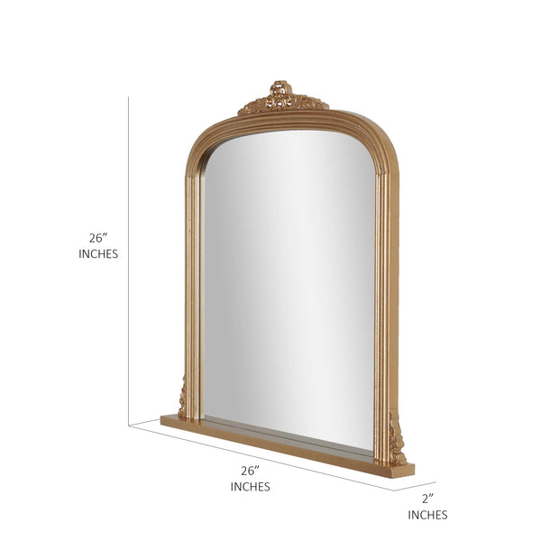 Arch Antique Brass Ornate Accent Wall Mirror