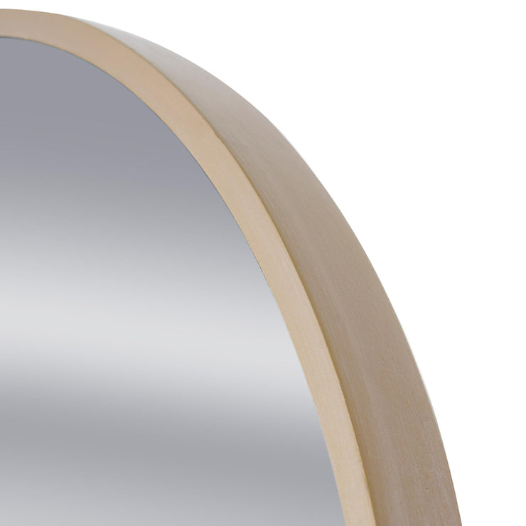 Metal & Wood Oval Cheval Swivel Floor Mirror with Shelf