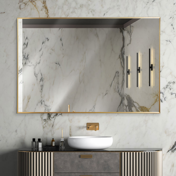 2 Black Rectangle Vanity Mirrors 24x36 - Plastic Framed Wall Mirror For Bathroom, Bedroom, Or Living Room