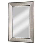 Brushed Nickel Pave Textured Rectangular Framed Wall Vanity Mirror