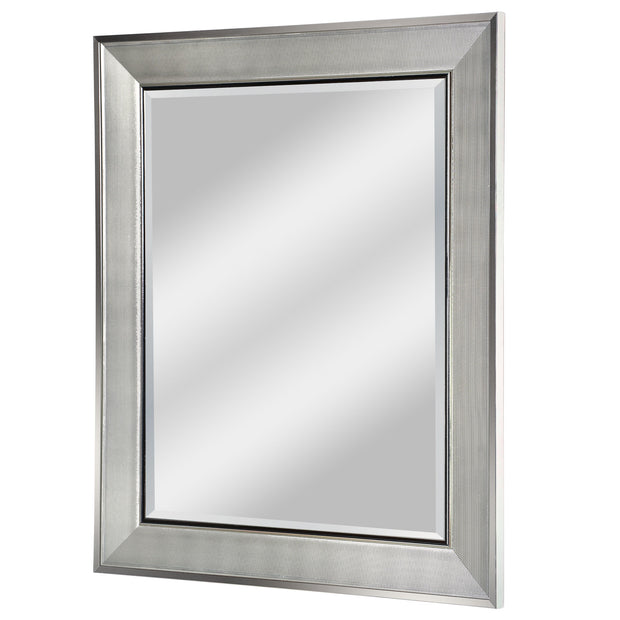 Chrome Pave Textured Frame Beveled Edge Accent Mirror