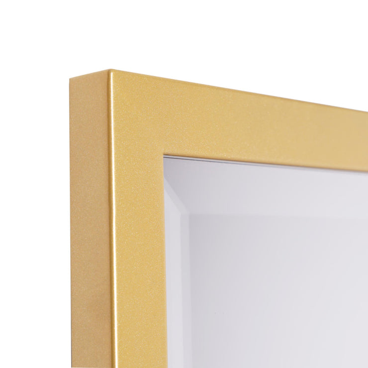 Brass Metal Framed Beveled Edge Rectangular Vanity Mirror
