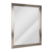 Brushed Nickel Polystyrene Rectangular Framed Beveled Wall Mirror