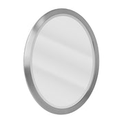 Oval Brushed Nickel Stainless Steel Framed Bathroom Mirror