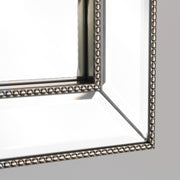 Champagne Silver Beaded Recessed Framed Medicine Cabinet Mirror