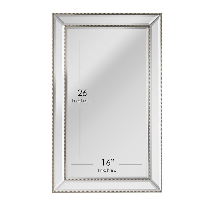 Champagne Silver Beaded Recessed Framed Medicine Mirror