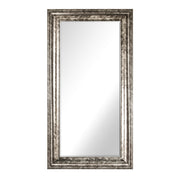 Full Sized Large Antique Framed Silver Leaner or Wall Mount Beveled Dressing Mirror