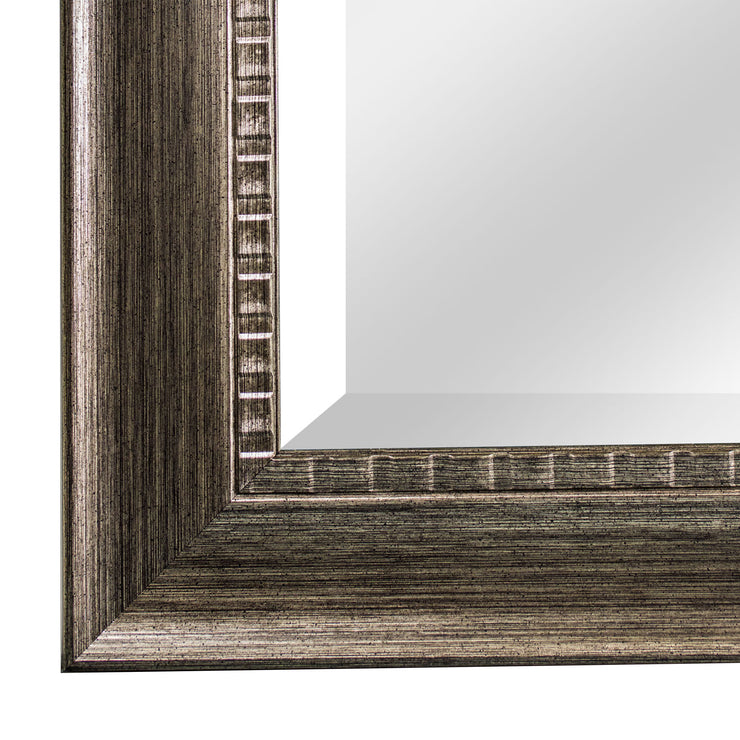 Full Sized Abby Smoke Gray Framed Large Leaner or Wall Mount Beveled Dressing Mirror