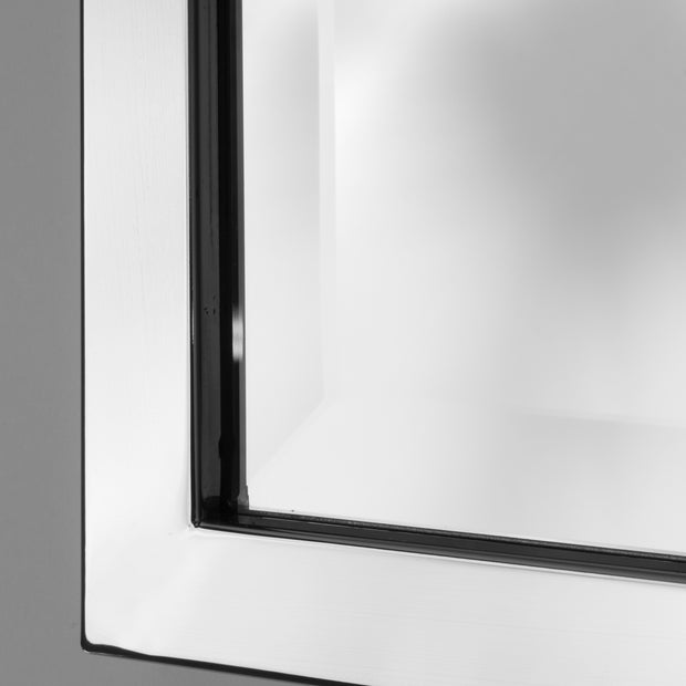 Brushed Chrome Framed Wall Mirror with Beveled Edge