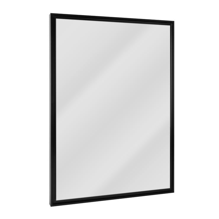 Glossy Black Float Framed Wall Vanity Mirror