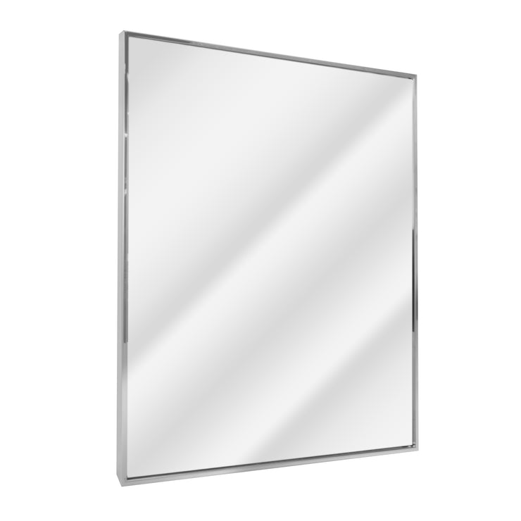 Polished Chrome Stainless Steel Float Framed Wall Mirror