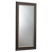 Full Sized Espresso Antique Framed Leaner or Wall Mount Beveled Dressing Mirror