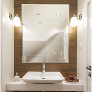Brushed Nickel Rectangular Bathroom Vanity Mirror