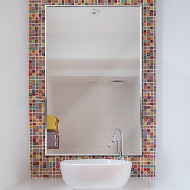 Brushed Nickel Rectangular Bathroom Vanity Mirror